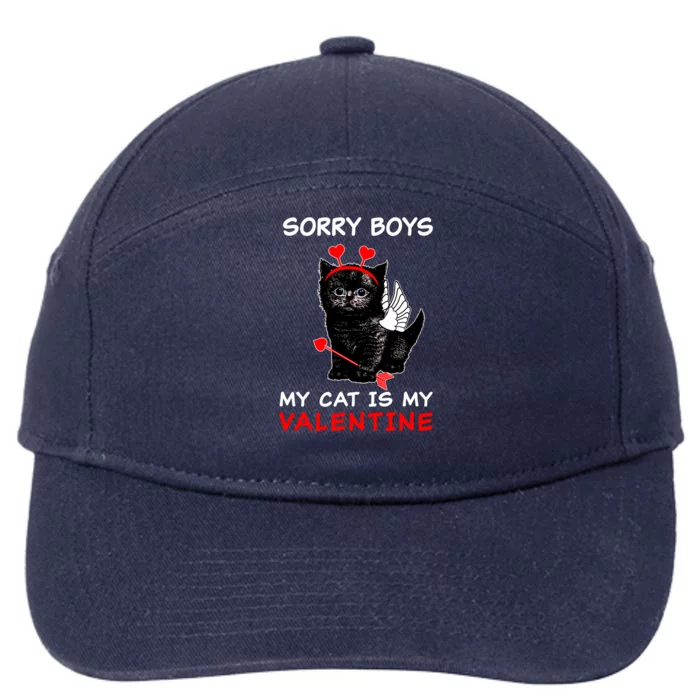 Sorry Boys My Cat Is My Valentine 7-Panel Snapback Hat