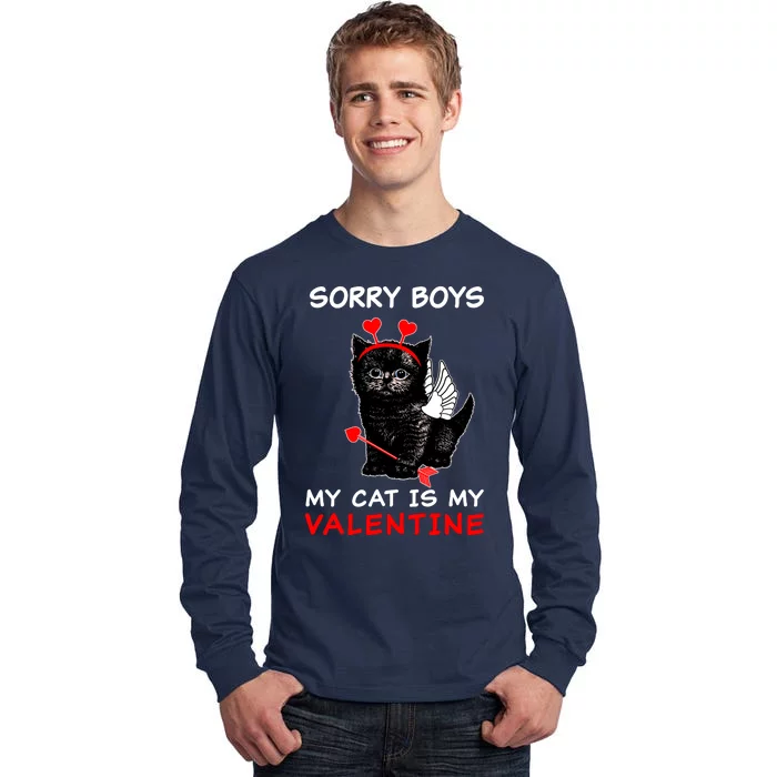 Sorry Boys My Cat Is My Valentine Tall Long Sleeve T-Shirt