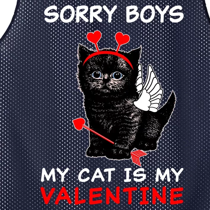 Sorry Boys My Cat Is My Valentine Mesh Reversible Basketball Jersey Tank