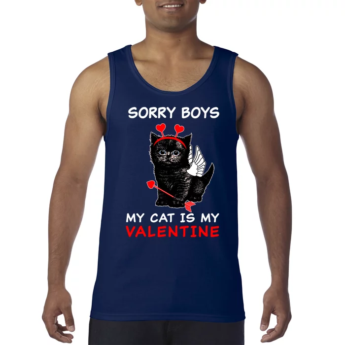 Sorry Boys My Cat Is My Valentine Tank Top