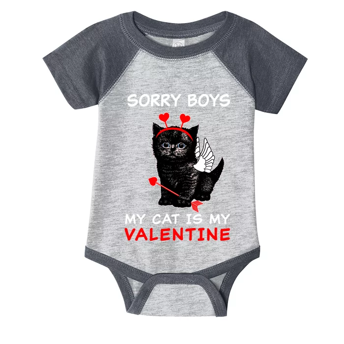 Sorry Boys My Cat Is My Valentine Infant Baby Jersey Bodysuit