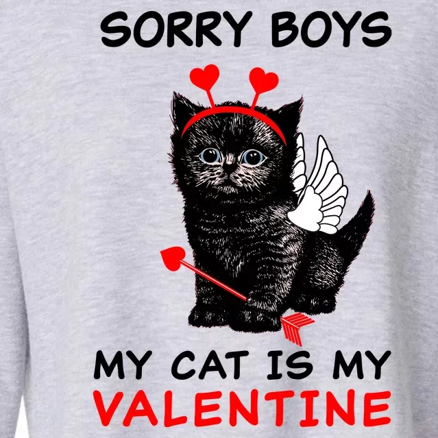 Sorry Boys My Cat Is My Valentine Cropped Pullover Crew