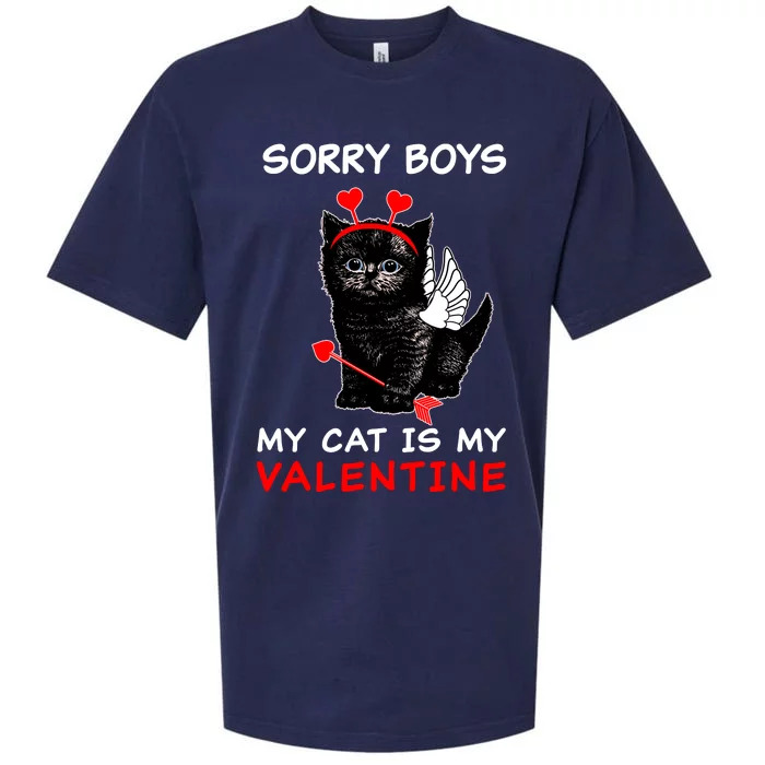 Sorry Boys My Cat Is My Valentine Sueded Cloud Jersey T-Shirt