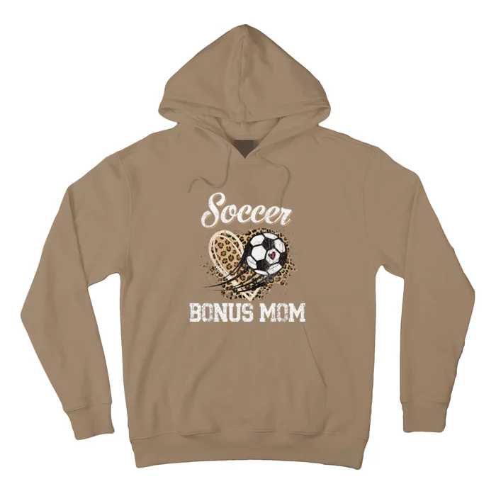 Soccer Bonus Mom Leopard Heart Proud Bonus Mom Sport Lover Hoodie