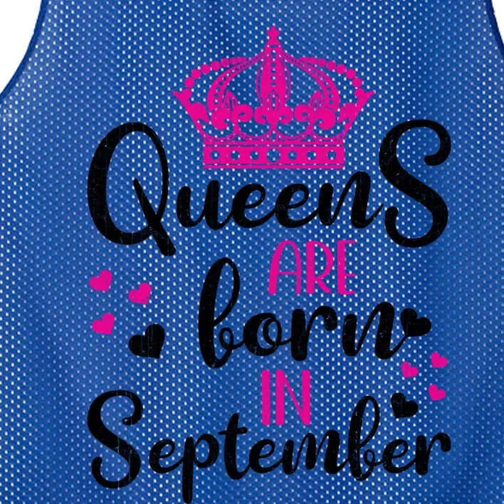 September Bday Meaningful Gift Queens Are Born In September Gift Mesh Reversible Basketball Jersey Tank