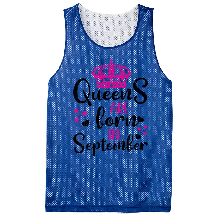 September Bday Meaningful Gift Queens Are Born In September Gift Mesh Reversible Basketball Jersey Tank