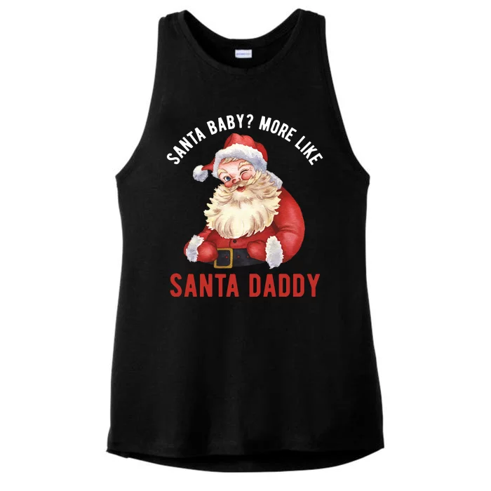 Santa Baby More Like Santa Daddy Ladies Tri-Blend Wicking Tank