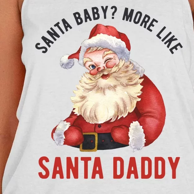 Santa Baby More Like Santa Daddy Women's Knotted Racerback Tank