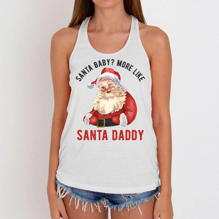 Santa Baby More Like Santa Daddy Women's Knotted Racerback Tank