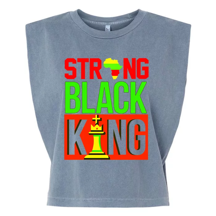 Strong Black Melanin King Chess Dad King Africa Gift Garment-Dyed Women's Muscle Tee