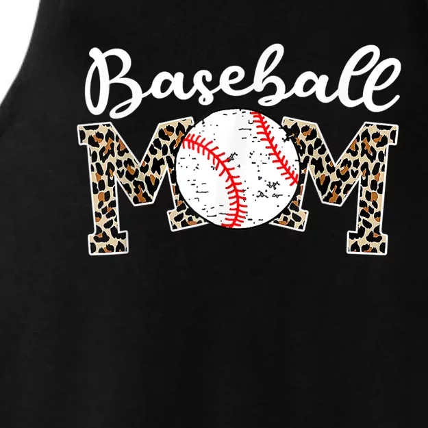 Softball Baseball Mom Leopard Tee Mother's Day Ladies Tri-Blend Wicking Tank