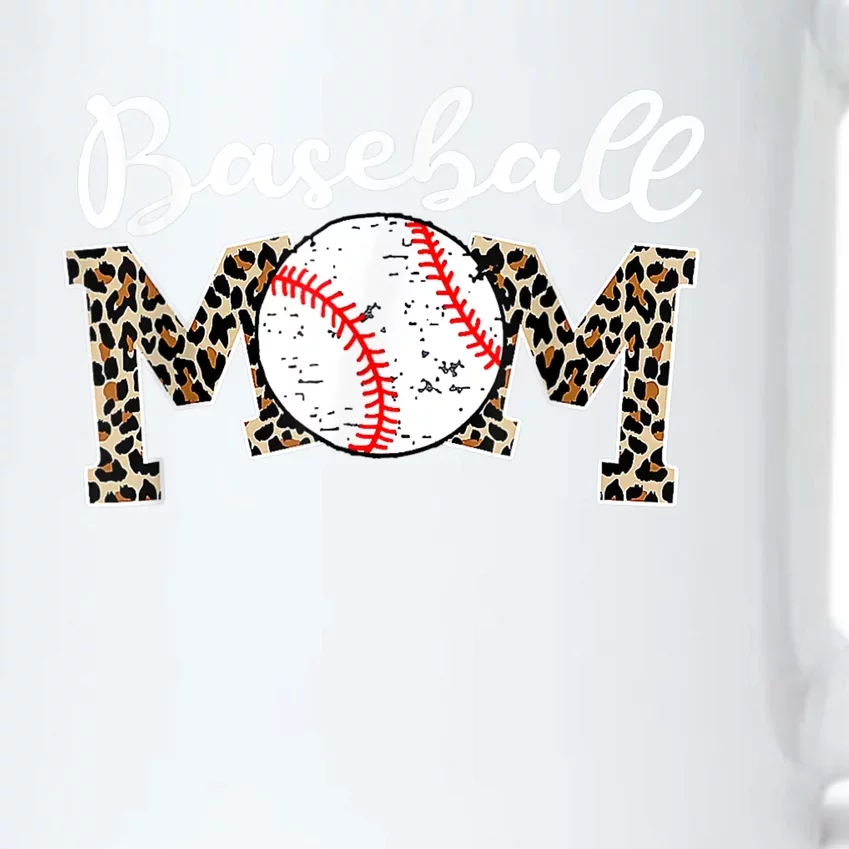 Softball Baseball Mom Leopard Tee Mother's Day Black Color Changing Mug