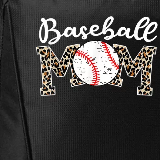 Softball Baseball Mom Leopard Tee Mother's Day City Backpack