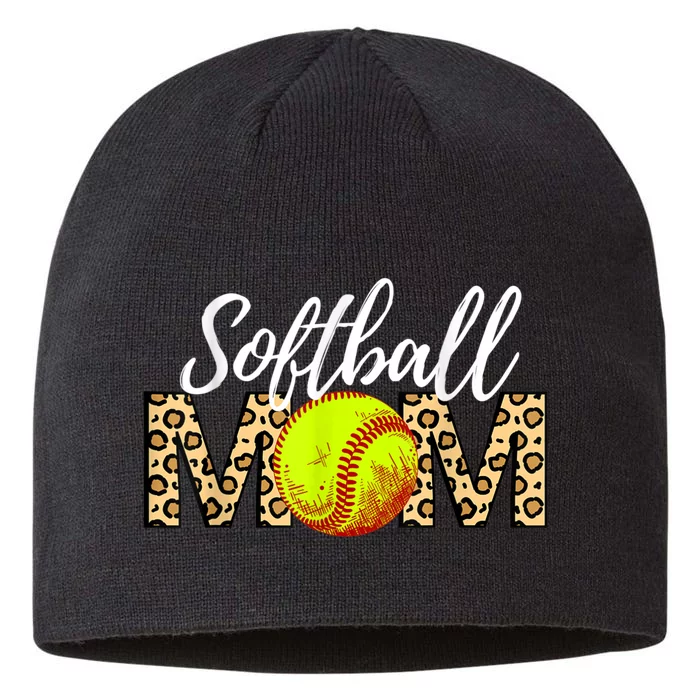 Softball Baseball Mom Leopard 8 1/2in Sustainable Knit Beanie