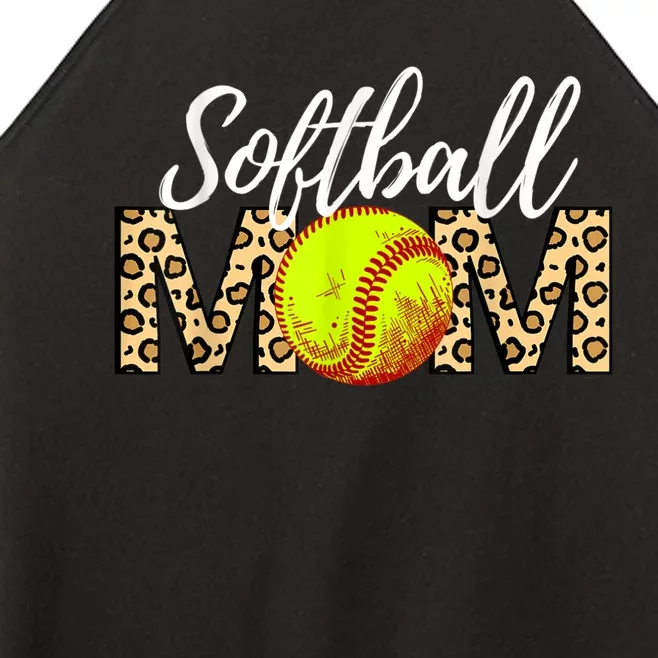 Softball Baseball Mom Leopard Women’s Perfect Tri Rocker Tank