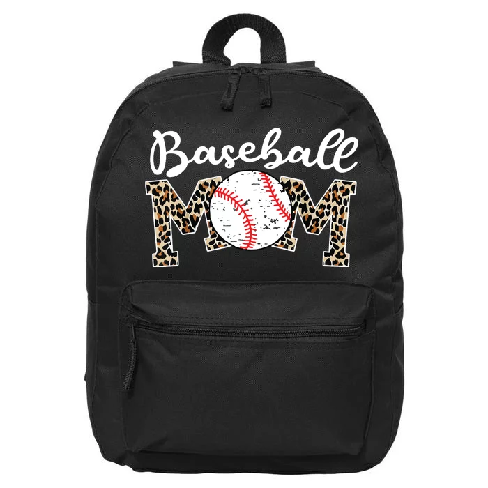 Softball Baseball Mom Leopard Tee Mother's Day 16 in Basic Backpack