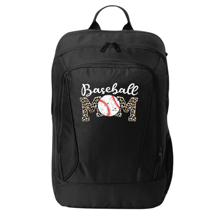 Softball Baseball Mom Leopard Mothers Day City Backpack