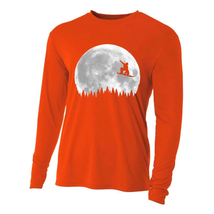 Snow Boarding Moon Cool Sport Hobby Cooling Performance Long Sleeve Crew