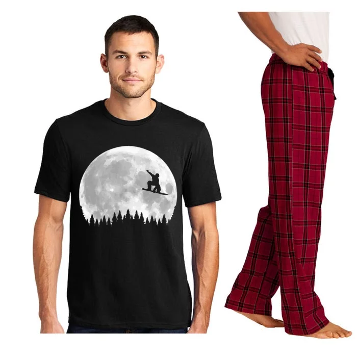 Snow Boarding Moon Cool Sport Hobby Pajama Set