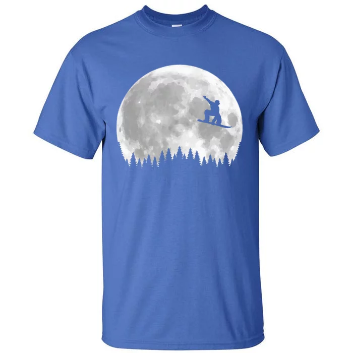 Snow Boarding Moon Cool Sport Hobby Tall T-Shirt