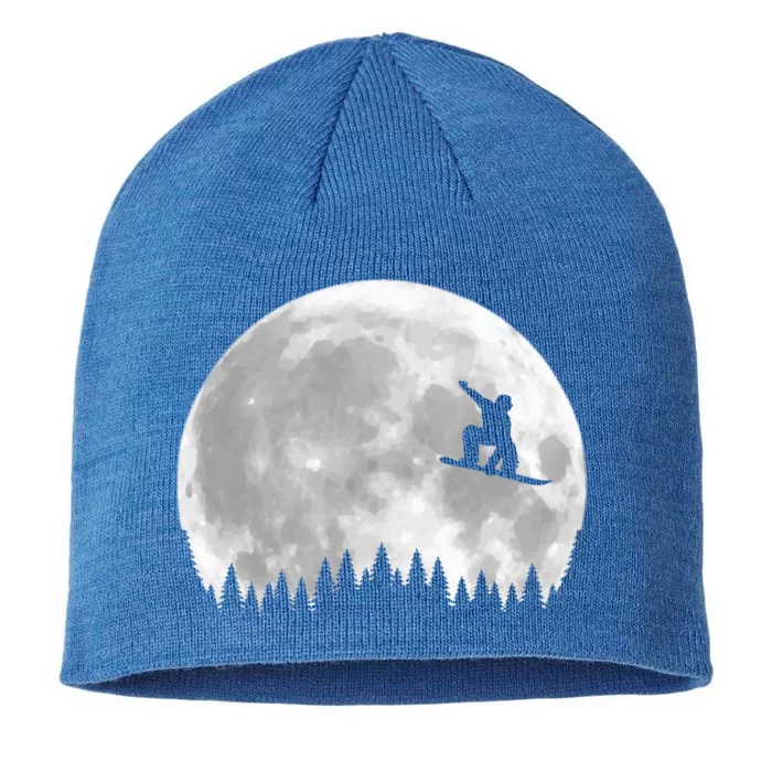 Snow Boarding Moon Cool Sport Hobby 8 1/2in Sustainable Knit Beanie