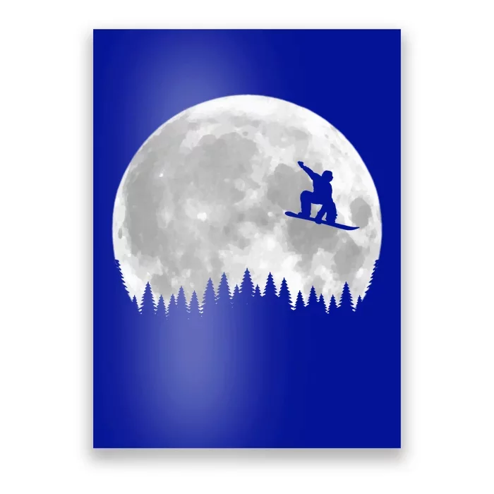 Snow Boarding Moon Cool Sport Hobby Poster