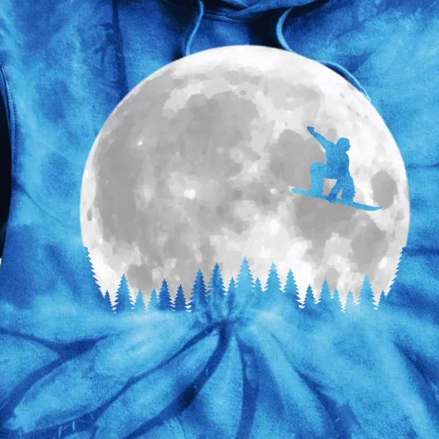 Snow Boarding Moon Cool Sport Hobby Tie Dye Hoodie