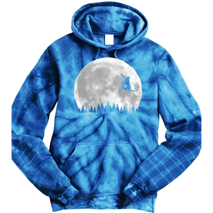 Snow Boarding Moon Cool Sport Hobby Tie Dye Hoodie