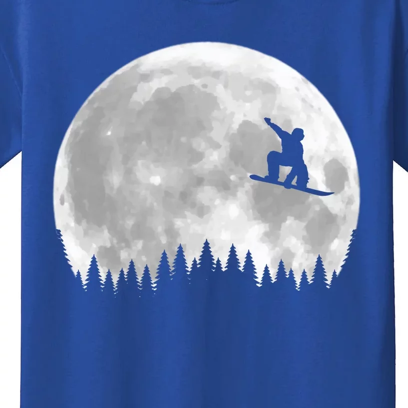 Snow Boarding Moon Cool Sport Hobby Kids T-Shirt