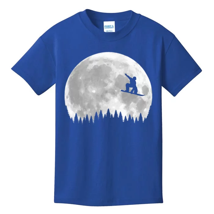 Snow Boarding Moon Cool Sport Hobby Kids T-Shirt