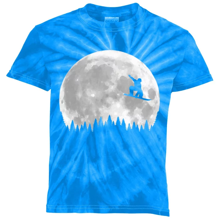 Snow Boarding Moon Cool Sport Hobby Kids Tie-Dye T-Shirt