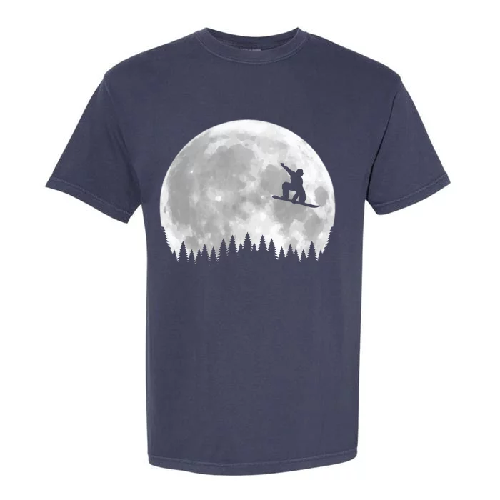 Snow Boarding Moon Cool Sport Hobby Garment-Dyed Heavyweight T-Shirt