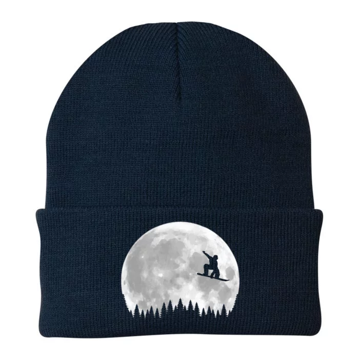 Snow Boarding Moon Cool Sport Hobby Knit Cap Winter Beanie