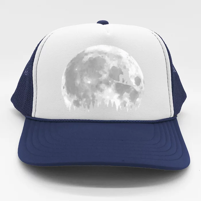 Snow Boarding Moon Cool Sport Hobby Trucker Hat