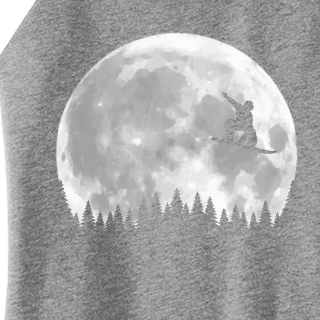 Snow Boarding Moon Cool Sport Hobby Women’s Perfect Tri Rocker Tank