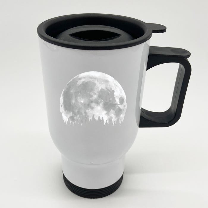 Snow Boarding Moon Cool Sport Hobby Front & Back Stainless Steel Travel Mug