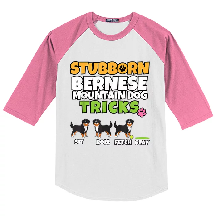 Stubborn Bernese Mountain Dog Tricks I Bernese Mountain Dog Kids Colorblock Raglan Jersey