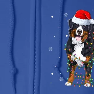 Santa Bernese Mountain Dog Xmas Tree Light Merry Christmas Great Gift Full Zip Hoodie