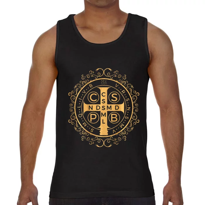 Saint Benedict Medal Catholic Print Comfort Colors® Tank Top