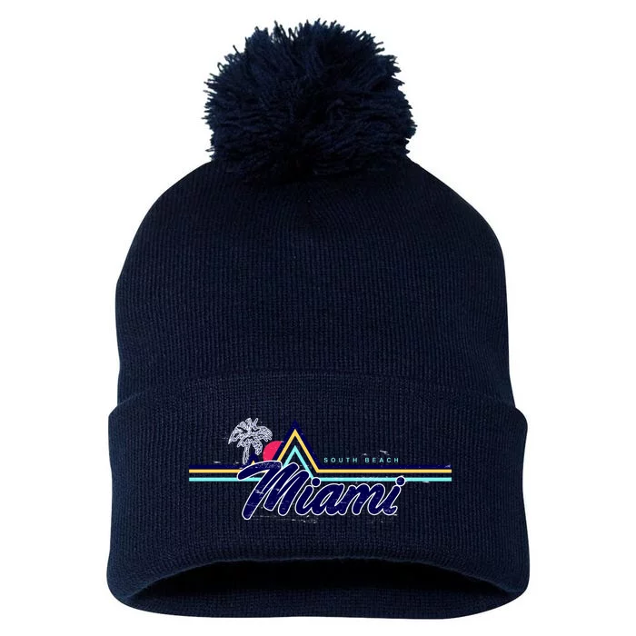 South Beach Miami Florida State Pom Pom 12in Knit Beanie