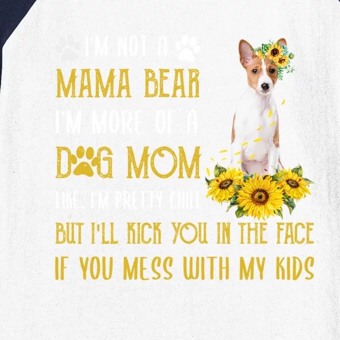 Sunflower Basenji Mom Mothers Day Dog Mom Gift Baseball Sleeve Shirt