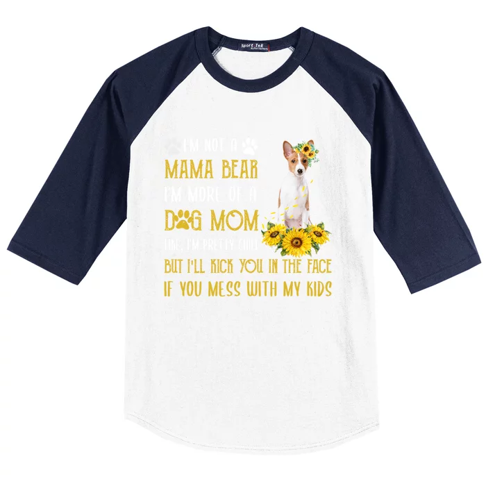 Sunflower Basenji Mom Mothers Day Dog Mom Gift Baseball Sleeve Shirt