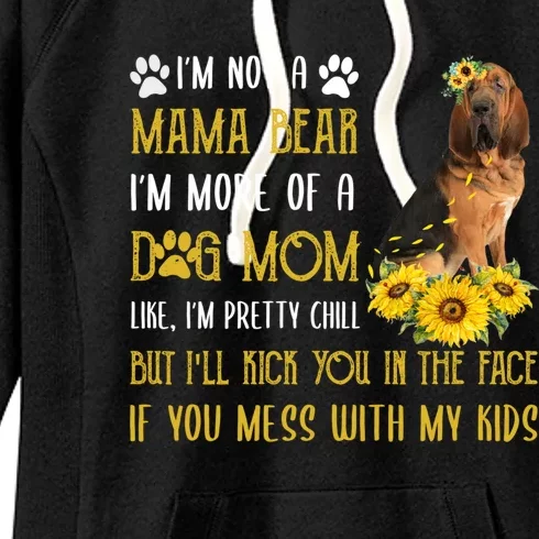 Sunflower Bloodhound Mom Mothers Day Dog Mom Gift Women's Fleece Hoodie