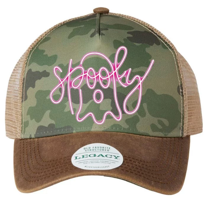 Spooky Boo Neon Halloween Ghost Spooky Season Legacy Tie Dye Trucker Hat