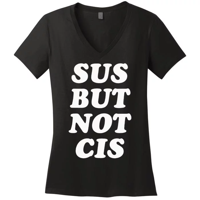 Sus But Not Cis Nonbinary GenderFluid Gender Nonconforming Women's V-Neck T-Shirt