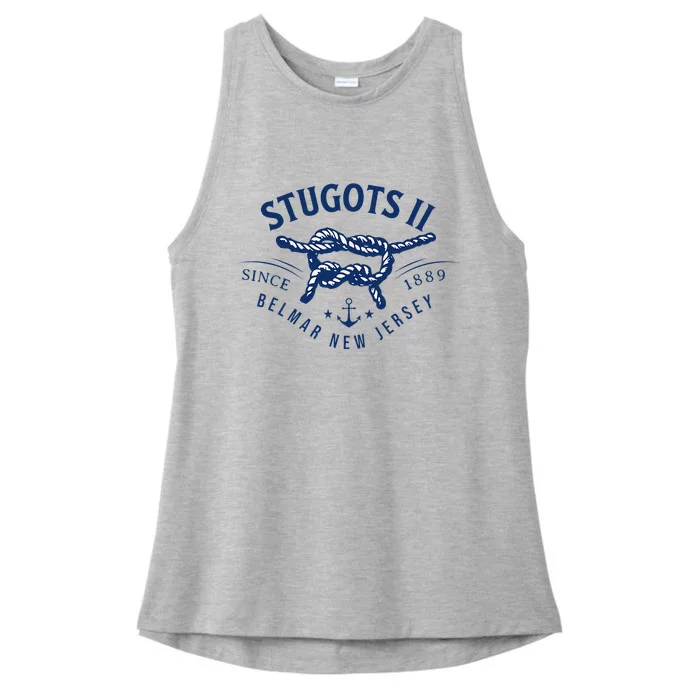 Stugots Belmar Nj Rope Retro Sarcastic Funny Boating Ladies Tri-Blend Wicking Tank