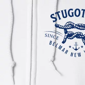 Stugots Belmar Nj Rope Retro Sarcastic Funny Boating Full Zip Hoodie