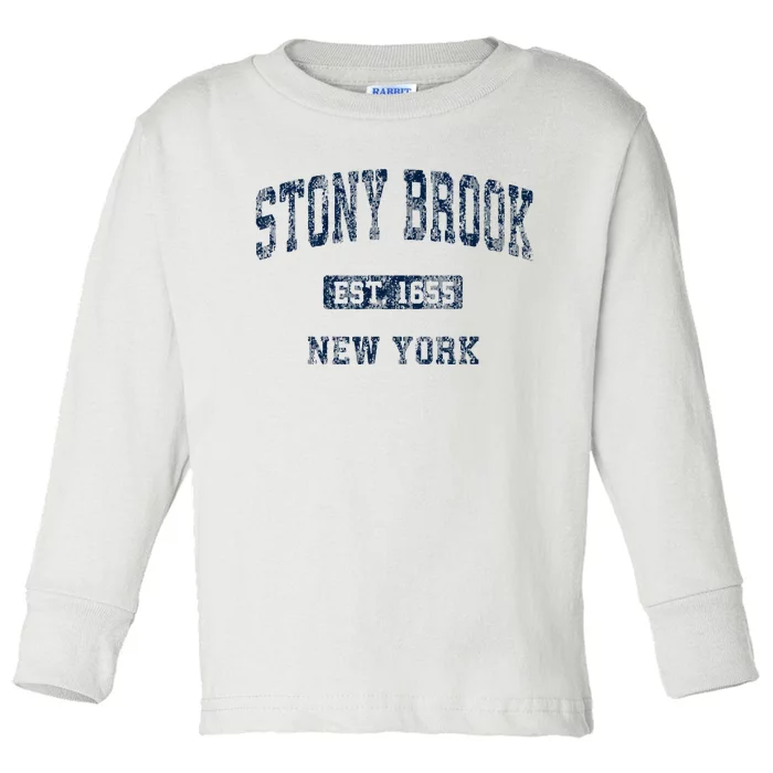 Stony Brook New York Ny Vintage Athletic Toddler Long Sleeve Shirt