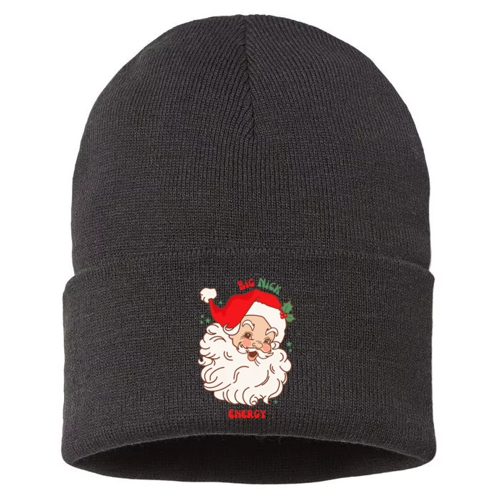 Santa's Big Nick Energy Hilarious Christmas Gift Sustainable Knit Beanie