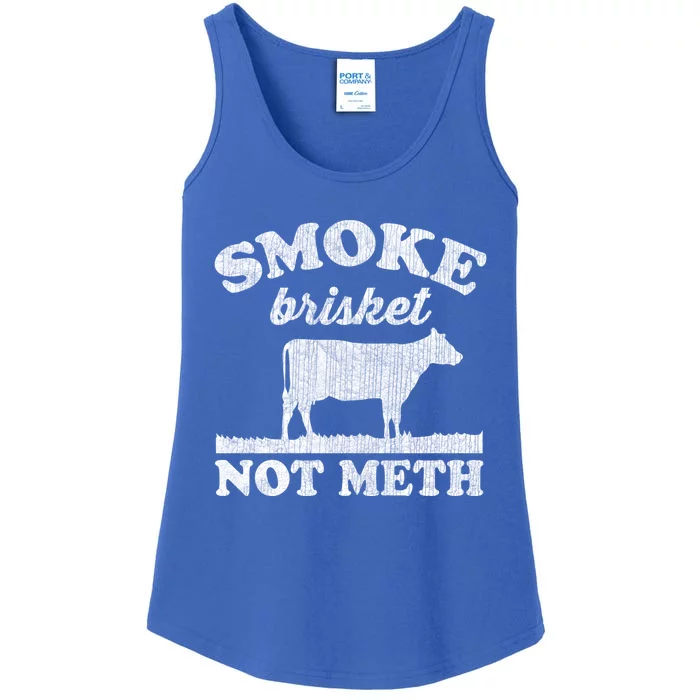 Smoke Brisket Not Meth Funny Grill Bbq Meat Lovers Great Gift Ladies Essential Tank